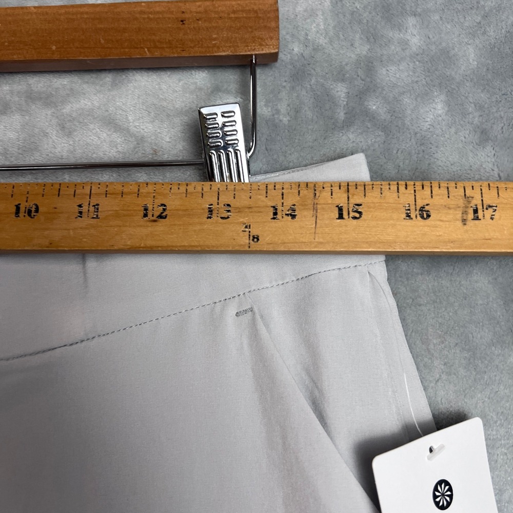 Athleta Tribeca Crop Pant Light Grey Wide Leg Snap Hem 281969 Size 8 NWT - Picture 4 of 13